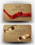 Set of gift cards with realistic ribbons.