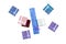 Set gift surprise box present lilac blue gray square long assortment