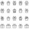 Set of Gifts Related Vector Line Icons.