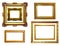 Set of gilded frames. Isolated over white