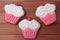 A set of gingerbread royal icing muffin cupcake cookies