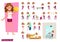 Set of  girl different lifestyle activities character vector design