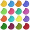 Set of glaring color round paper stickers with edge curl isolated. Colorful image