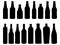 Set of Glass bottles silhouette vector art