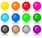 Set of glass coloured buttons with stars