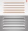 Set of Glass, Wood, Plastic, Metal Long Shelves in Vector Isolated