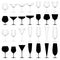 Set of Glasses for Alcoholic Drinks - ISOLATED