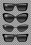 Set glasses different  shape.  futuristic   narrow   trapezoid butterfly cat eye.transparent  black color.sunglasses.3d graphics.