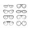 Set of glasses gray minimalism. isodized vector