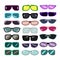 Set of glasses. multicolor vector