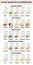 Set of glasses with plant-based milk. Vegan milk types infographic