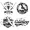 Set of Gliding club retro badge.