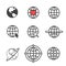 Set of Globe related outline icons. Web apps. Thin line vector icons for website design and development, app development