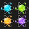 Set of glossy atomic icons