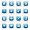 Set of glossy blue web icons