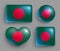 Set of glossy buttons with Bangladesh country flag