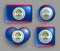 Set of glossy buttons with Belize country flag