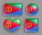 Set of glossy buttons with Eritrea country flag