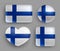 Set of glossy buttons with Finlandia country flag