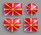 Set of glossy buttons with Macedonia country flag