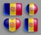 Set of glossy buttons with Moldova country flag