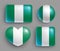 Set of glossy buttons with Nigeria country flag