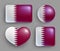Set of glossy buttons with Qatar country flag