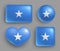 Set of glossy buttons with Somalia country flag