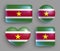Set of glossy buttons with Suriname country flag