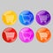 Set of glossy shopping cart buttons.