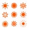 Set of glossy sun images vector