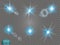 Set of glow light effect stars bursts with sparkles on transparent background. For illustration template art