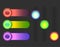 Set of glowing colorful sliders.