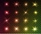 Set of Glowing light effects. Sparkles. Shining stars, bright flashes of lights with a radiating. Transparent light effects in