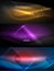 Set of glowing neon lines and shapes on dark, shiny motion, magic space light. Vector techno abstract backgrounds