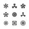 Set glyph icons of fan