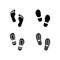 Set glyph icons of footsteps