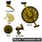 Set of Gold bicycle transmission part