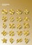 set of gold buttons. Vector illustration decorative design