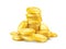Set of Gold coins. Cash change money falling down and stacking