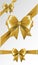 Set of gold gift bows. Vector illustration. Concept for invitation, banners, gift cards, congratulation or website