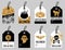 Set of Gold Halloween Gift Tags