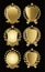 Set of gold heraldic of nameplates for design