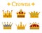 Set of gold king crown or pope tiara.Vector illustration