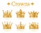 Set of gold king crown . Vector illustration