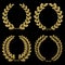 Set from gold laurel and oak wreath