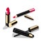 Set gold lipstick makeup mascara pencil