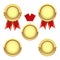 Set of gold medal awards, vector trophy