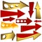 Set Of Gold And Red Arrow Icons