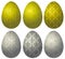 Set of gold and silver Easter eggs 2